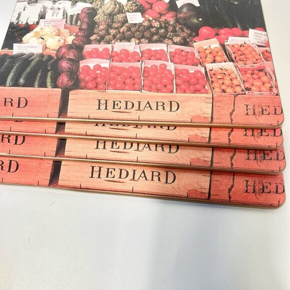 Hediard Vegetable Farmers Market Wooden Placemats Velvet Back main image 5